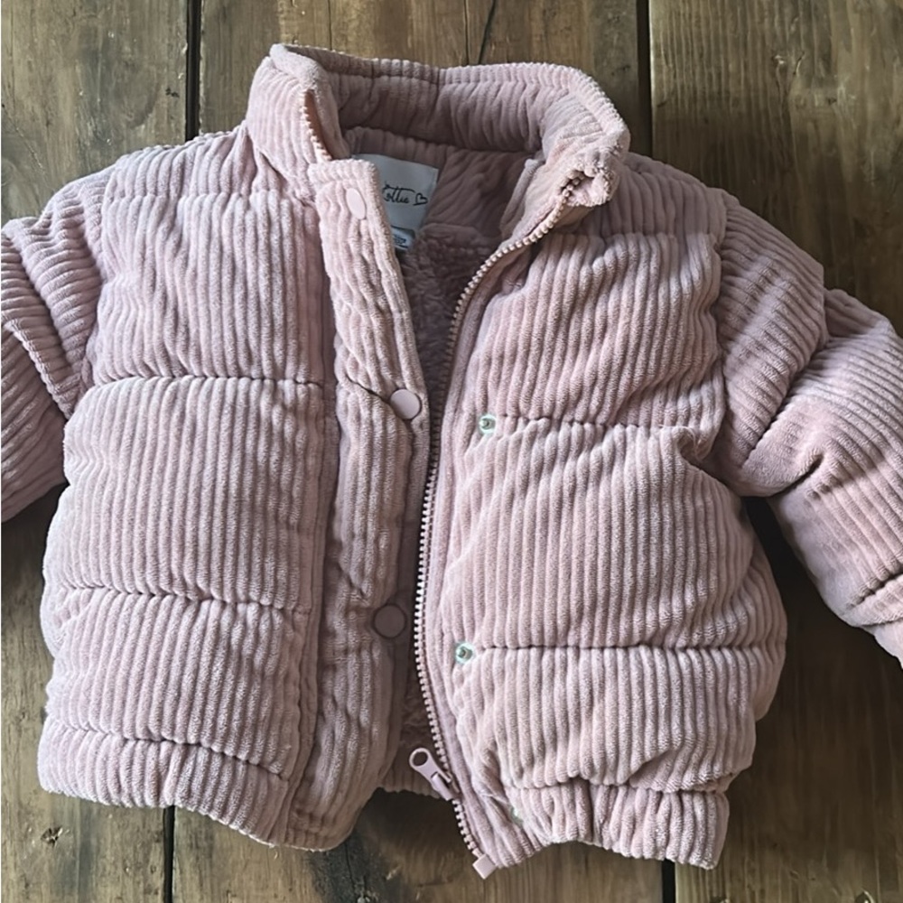 Pink Corduroy Puffer Jacket 2T